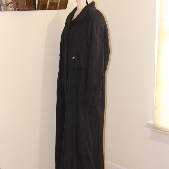 Brem, Rainwear no show buttons Long black Trench coat - Picture 4 of 14